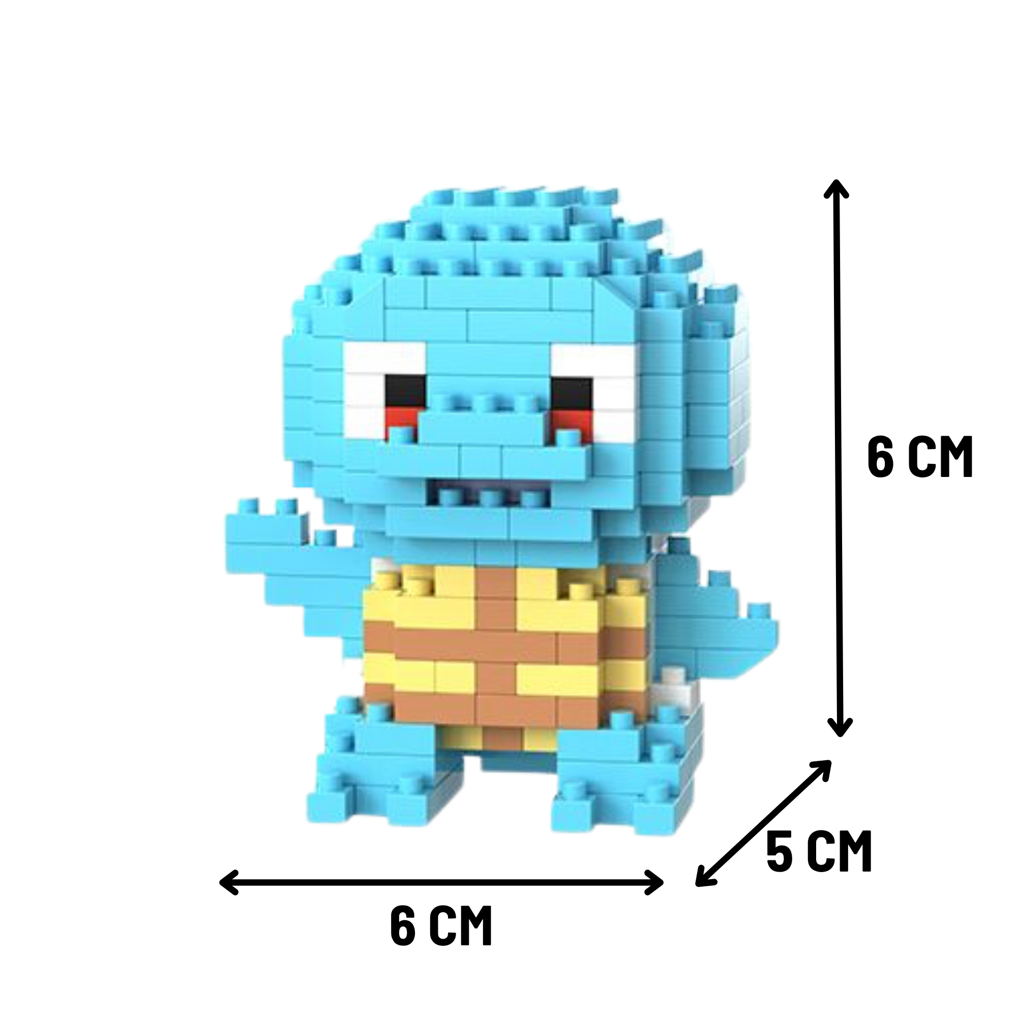 Squirtle | Geïnspireerd Micro Bouwsteen Figuur