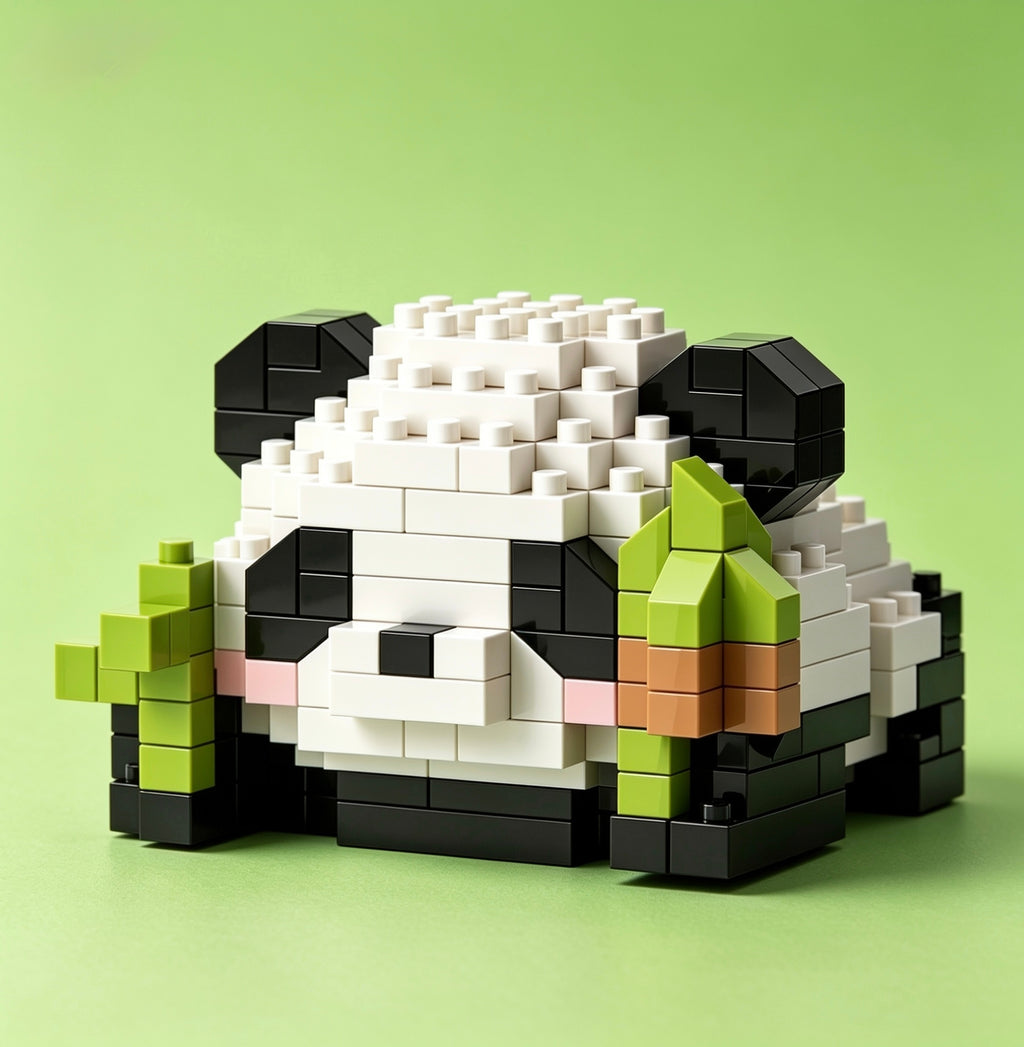Panda Bamboo Micro Brick Figure
