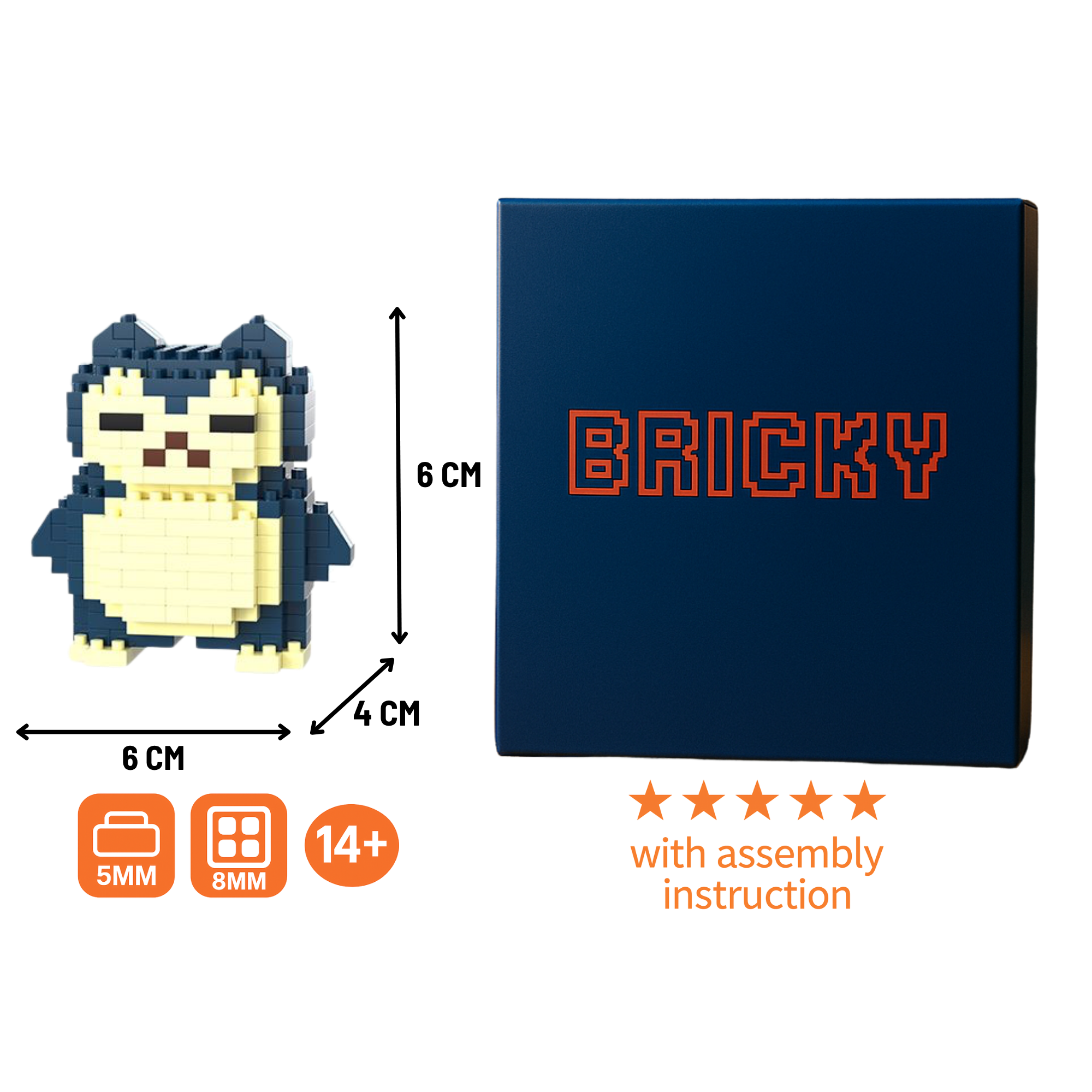 Snorlax | Geïnspireerde Micro Brick Figuur