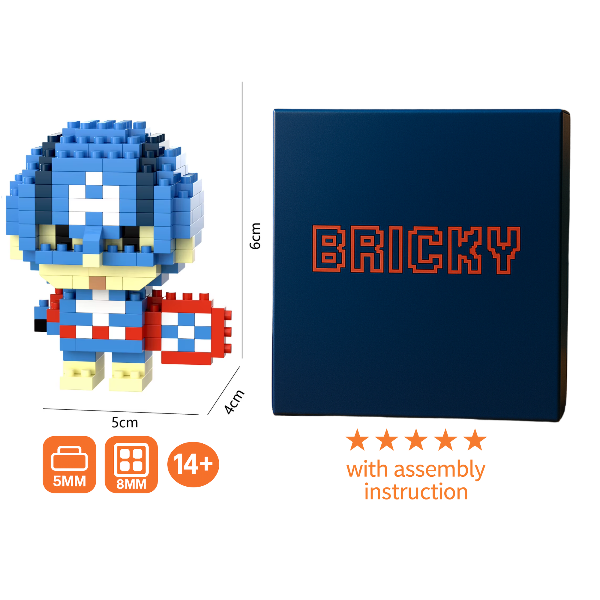 Captain America | Geïnspireerde Micro Brick Figuur
