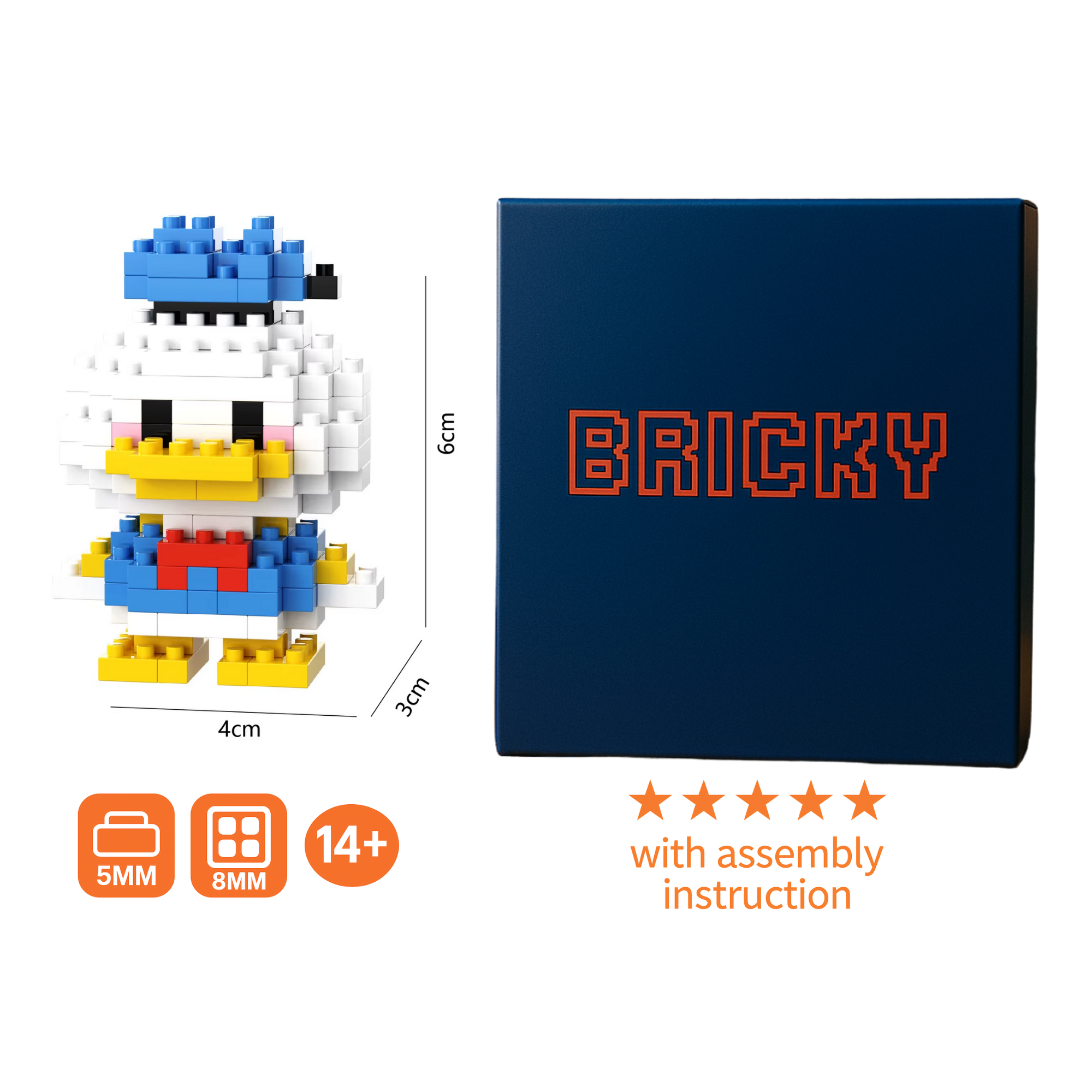 Donald Duck | Geïnspireerde Micro Steen Figuur