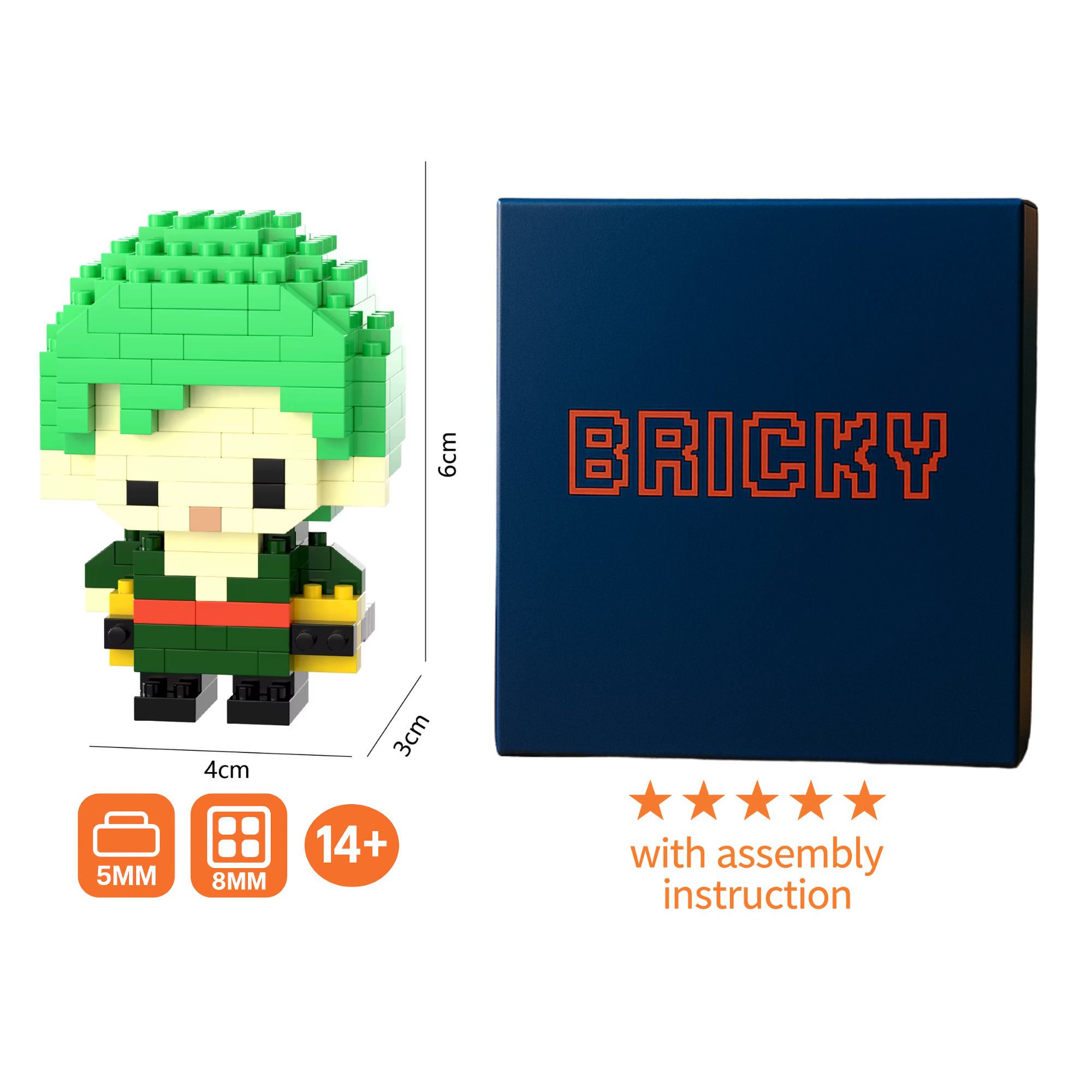 Roronoa Zoro | Geïnspireerde microstenen figuur